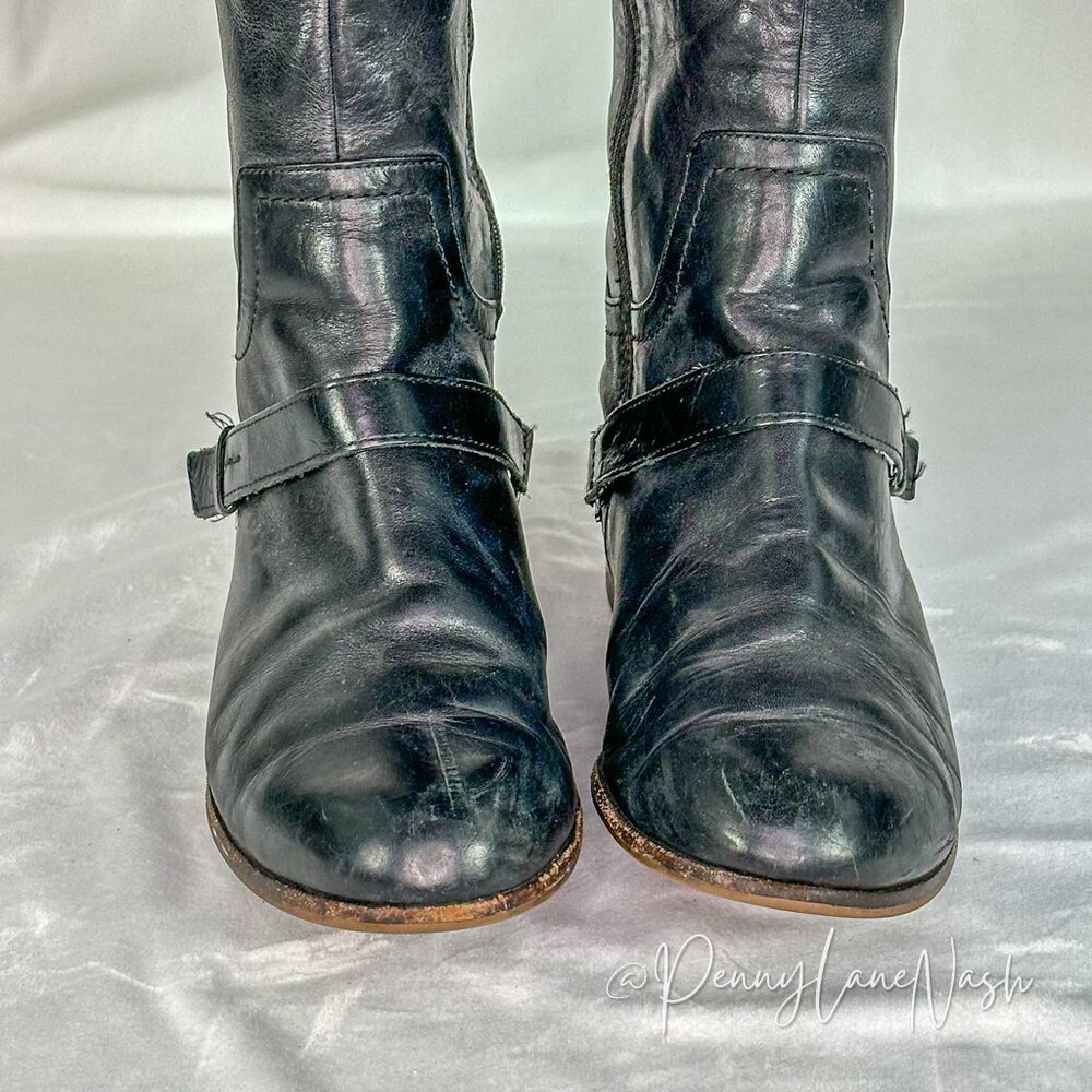UGG Australia Channing LeatherTall Riding Boots Size 9 Black - Picture 4 of 14